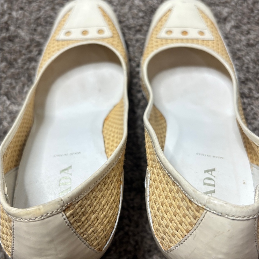 PRADA woven rattan heels designer pumps Sz 40 - Picture 11 of 12